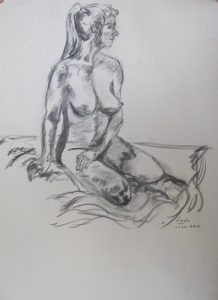 Joan Bolen kelowna artist female nude art Livessence charcoal drawing